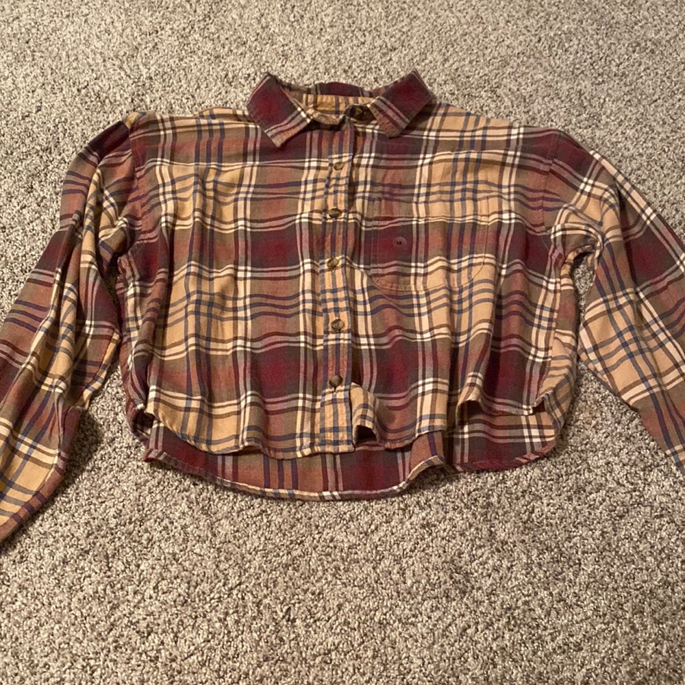 american eagle crop flannel